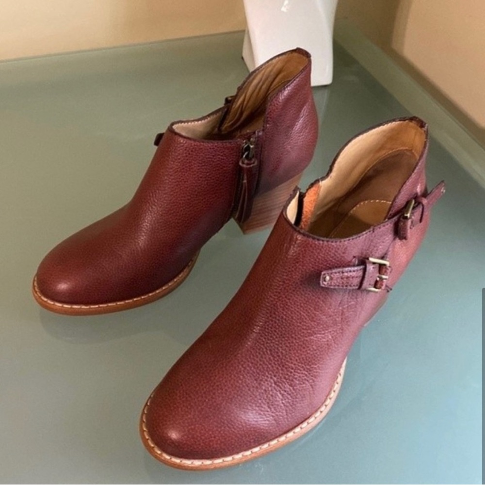 Anthropologie Schuler & Sons Leather Ankle Boots Size 8